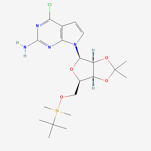 4-Chloro-7-[5-O-[(1,1-dimethylethyl)dimethylsilyl]-2,3-O-(1-methylethylidene)-b-D-ribofuranosyl]-7H-pyrrolo[2,3-d]pyrimidin-2-amine (CAS: 115479-40-8) - Related Chemical Product
