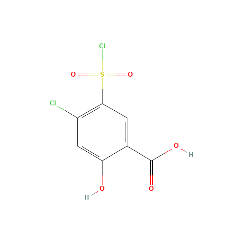 4-Chloro-5-chlorosulfonyl Salicylic Acid (CAS: 14665-31-7) - Chemical Structure and Molecular Formula 