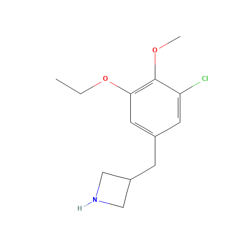 3-[(3-Chloro-5-ethoxy-4-methoxyphenyl)methyl]azetidine (CAS: 937618-77-4) - Chemical Structure and Molecular Formula 