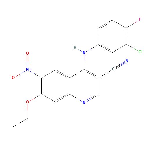 4-(3-Chloro-4-fluoroanilino)-3-cyano-7-ethyloxy-6-nitroquinoline (CAS: 740791-06-4) - Related Chemical Product
