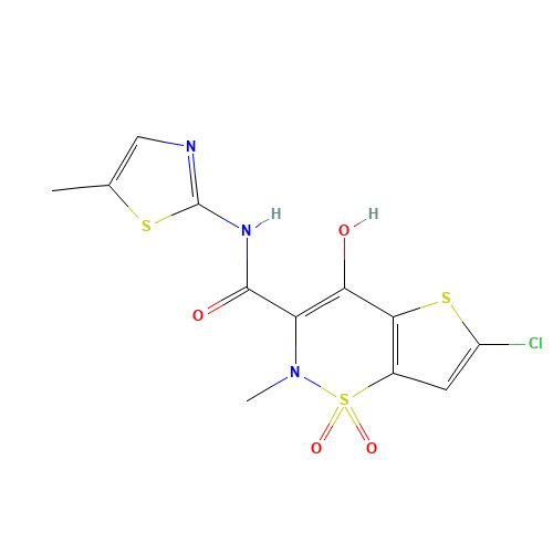 6-Chloro-4-hydroxy-2-methyl-N-(5-methyl-2-thiazolyl)-2H-thieno[2,3-e]-1,2-thiazine-3-carboxamide 1,1-Dioxide (CAS: 479482-38-7) - Related Chemical Product
