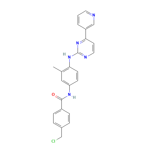 N-[4-[[4-(Chloromethyl)benzoyl]amino]-2-methylphenyl]-4-(3-pyridyl)-2-pyrimidineamine (CAS: 796738-74-4) - Chemical Structure and Molecular Formula 