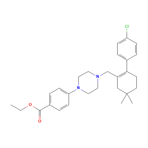 4-[4-[[2-(4-Chlorophenyl)-5,5-dimethyl-1-cyclohexen-1-yl]methyl]-1-piperazinyl]benzoic Acid Ethyl Ester (CAS: 1065604-70-7) - Related Chemical Product