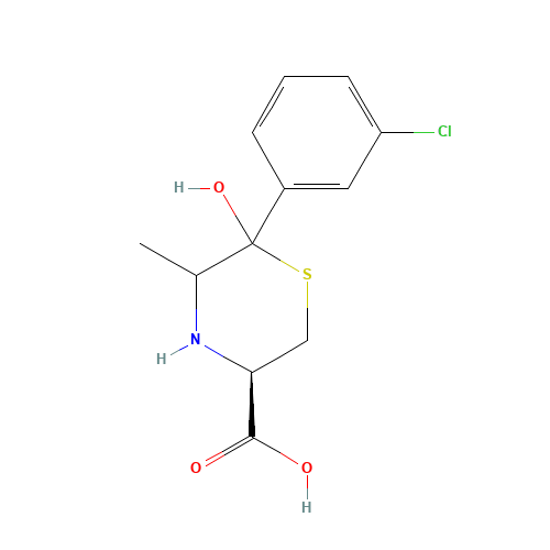 (3R,5RS,6RS)-6-(3-Chlorophenyl)-6-hydroxy-5-methyl-3-thiomorpholine Carboxylic Acid(Bupropion Impurity) (CAS: 1246812-57-6) - Related Chemical Product