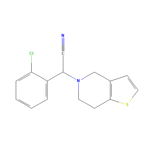rac-2-(2-Chlorophenyl)-(6,7-dihydro-4H-thieno[3,2-c]pyridin-5-yl)acetonitrile (CAS: 444728-11-4) - Chemical Structure and Molecular Formula 