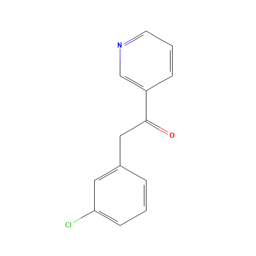 2-(3-Chlorophenyl)-1-(3-pyridinyl)-1-ethanone (CAS: 31251-55-5) - Chemical Structure and Molecular Formula 
