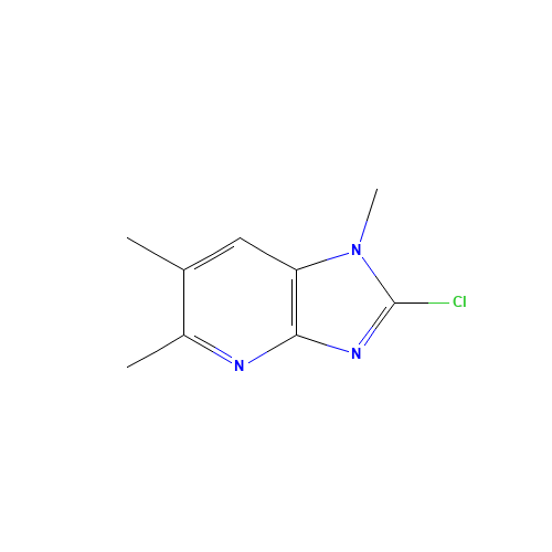 2-Chloro-1,5,6-trimethylimidazo [4,5-b] Pyridine (CAS: 887354-13-4) - Chemical Structure and Molecular Formula 