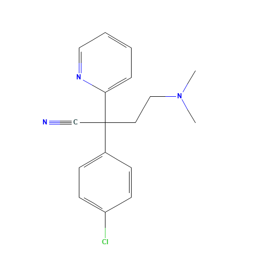 Chlorpheniramine Nitrile (CAS: 65676-21-3) - Chemical Structure and Molecular Formula 