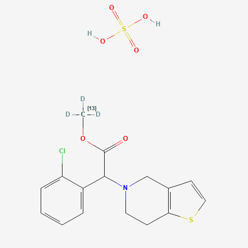 rac Clopidogrel-13C,d3 Hydrogen Sulfate (CAS: 1246814-55-0) - Chemical Structure and Molecular Formula 