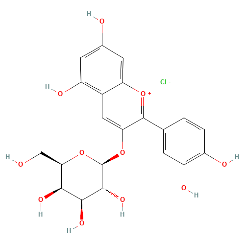 Cyanidin 3-O-b-D-Galactopyranoside Chloride (CAS: 27661-36-5) - Related Chemical Product