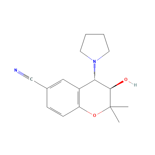 6-Cyano-3,4-dihydro-2,2-dimethyl-trans-4-(1-pyrrolidinyl)-2H-benzo-[b]-pyrano-3-ol (CAS: 75611-78-8) - Related Chemical Product
