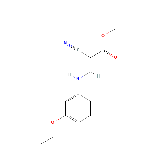 2-Cyano-3-[(3-ethoxyphenyl)amino]-2-propenoic Acid Ethyl Ester (CAS: 909513-02-6) - Chemical Structure and Molecular Formula 