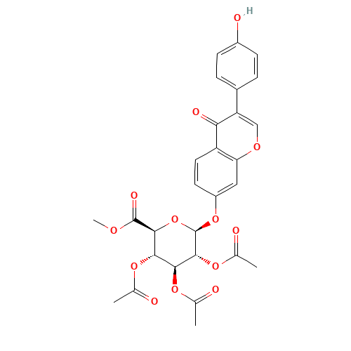 Daidzein 7-Tri-O-acetyl-b-D-glucuronic Acid Methyl Ester (CAS: 1041134-15-9) - Chemical Structure and Molecular Formula 