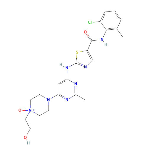 Dasatinib N-Oxide (CAS: 910297-52-8) - Chemical Structure and Molecular Formula 