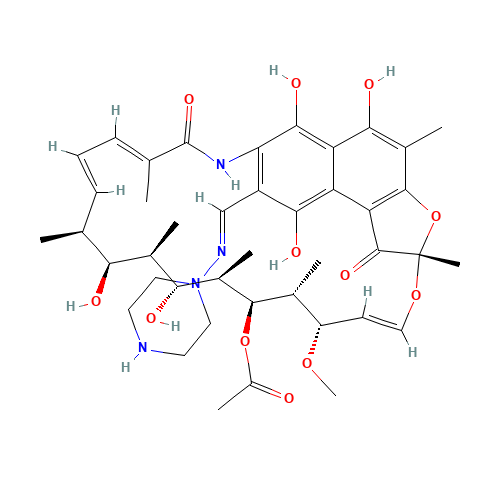 N-Demethyl Rifampin (CAS: 13292-45-0) - Chemical Structure and Molecular Formula 