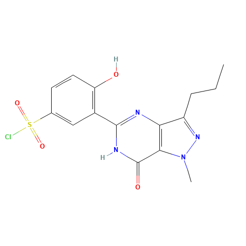 Demethylpiperazinyl Desethyl Sildenafil Sulfonyl Chloride (CAS: 139756-27-7) - Related Chemical Product