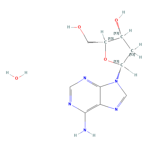 2'-Deoxy-b-D-adenosine-13C5 Monohydrate (CAS: 478510-79-1) - Chemical Structure and Molecular Formula 