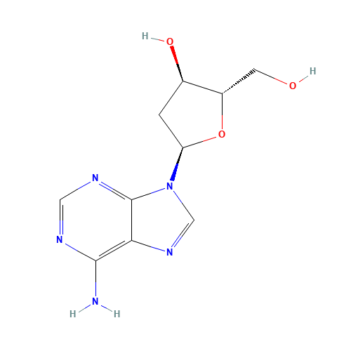 2'-Deoxy-b-L-adenosine (CAS: 14365-45-8) - Chemical Structure and Molecular Formula 