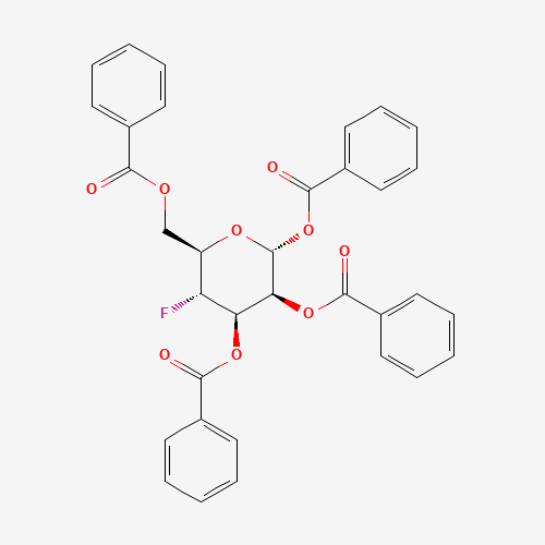 4-Deoxy-4-fluoro-1,2,3,6-tetra-O-benzoyl-a-D-mannose (CAS: 1309463-38-4) - Chemical Structure and Molecular Formula 