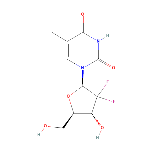 2'-Deoxy-2',2'-difluoro Thymidine (CAS: 95058-80-3) - Chemical Structure and Molecular Formula 