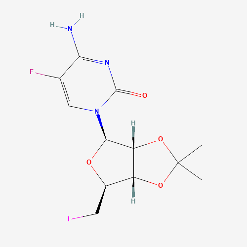 5'-Deoxy-5'-iodo-2',3'-O-isopropylidene-5-fluorocytidine (CAS: 61787-05-1) - Chemical Structure and Molecular Formula 