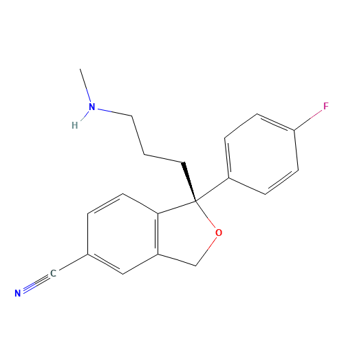 S-Desmethyl Citalopram (CAS: 144025-14-9) - Chemical Structure and Molecular Formula 