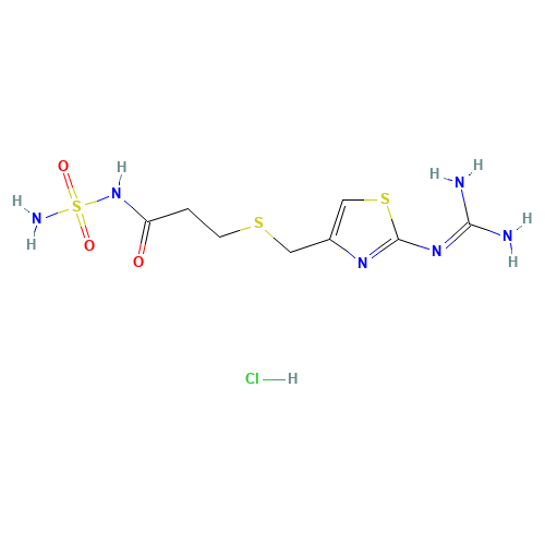 [3-[[[2-(Diaminomethyleneamino)-4-thiazolyl]methyl]thio]propionyl]sulfamide Hydrochloride(Famotidine Impurity) (CAS: 76824-17-4) - Related Chemical Product