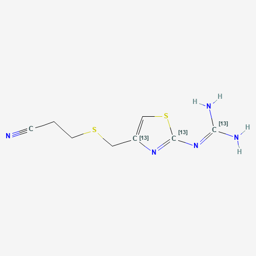3-[[[2-[(Diaminomethylene]amino-4-thiazolyl]thio]propionitrile-13C3 (CAS: 1185040-73-6) - Related Chemical Product