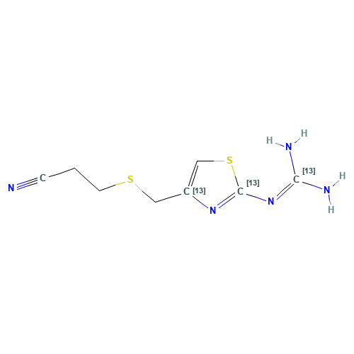 3-[[[2-[(Diaminomethylene]amino-4-thiazolyl]thio]propionitrile-13C3 (CAS: 1185040-73-6) - Related Chemical Product
