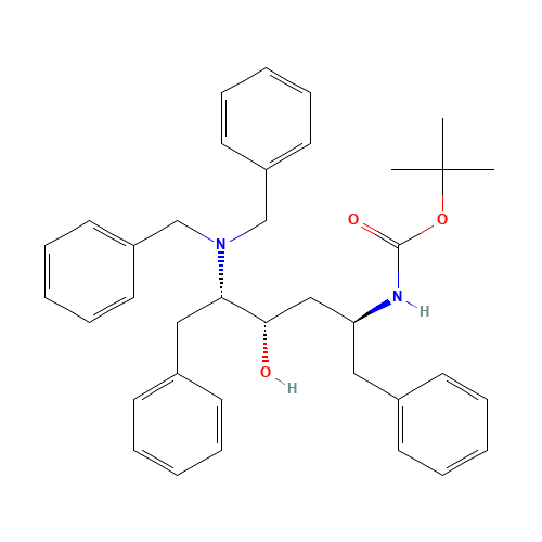 (2S,3S,5S)-2-(N,N-Dibenzylamino)-3-hydroxy-5-(tert-butyloxycarbonylamino)-1,6-diphenylhexane (CAS: 162849-93-6) - Related Chemical Product