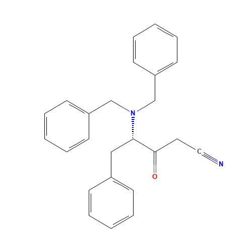 4S-4-Dibenzylamino-3-oxo-5-phenylpentanonitrile (CAS: 156732-12-6) - Chemical Structure and Molecular Formula 