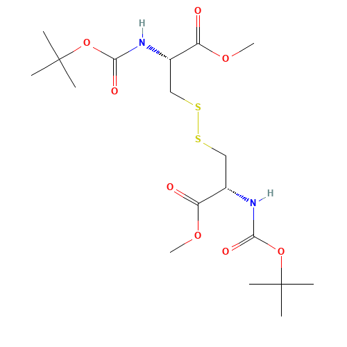 N,N'-Di-Boc-(L)-cystine-dimethyl Ester (CAS: 77826-55-2) - Chemical Structure and Molecular Formula 