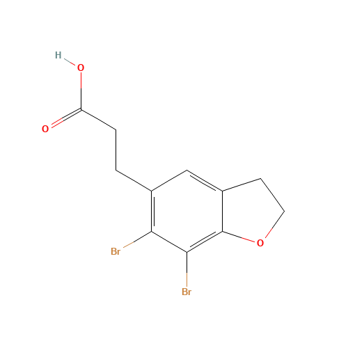 3-(6,7-Dibromo-2,3-dihydrobenzofuran-5-yl)propanoic Acid (CAS: 196597-76-9) - Chemical Structure and Molecular Formula 