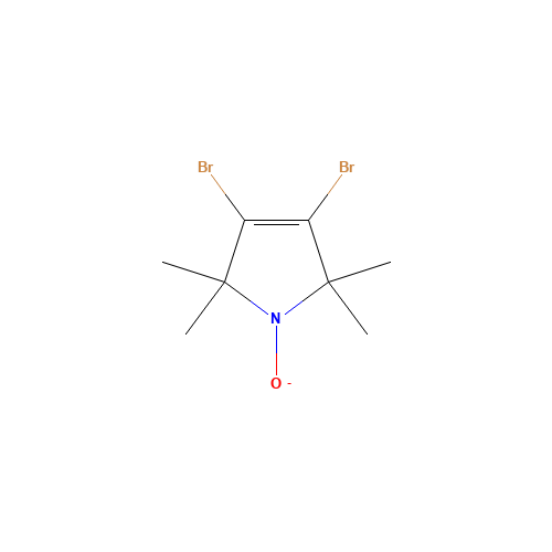 3,4-Dibromo-1-oxyl-2,2,5,5-tetramethyl-Δ3-pyrroline (CAS: 78033-68-8) - Chemical Structure and Molecular Formula 