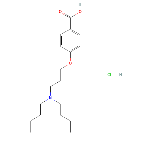 4-[3-(Dibutylamino)propoxy]benzoic Acid Hydrochloride (CAS: 437651-44-0) - Chemical Structure and Molecular Formula 