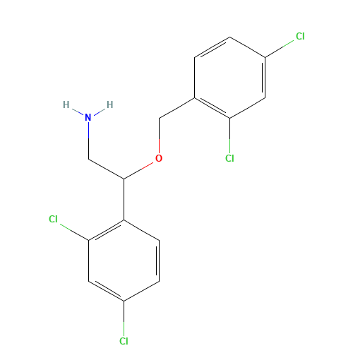 2,4-Dichloro-b-[(2,4-dichlorophenyl)methoxy]benzeneethanamine (CAS: 67358-54-7) - Chemical Structure and Molecular Formula 