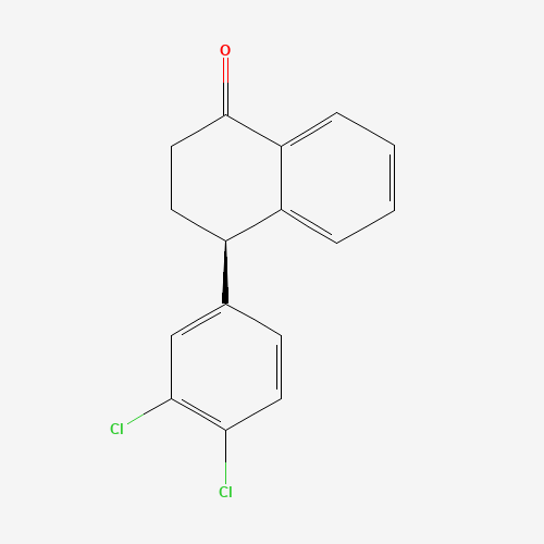 (4R)-(3',4'-Dichlorophenyl)-3,4-dihydro-2H-naphthalen-1-one (CAS: 155748-61-1) - Chemical Structure and Molecular Formula 