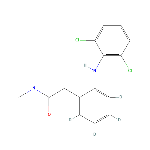 2-[(2,6-Dichlorophenyl)amino]-N,N-dimethylbenzeneacetamide-d4 (CAS: 1217360-64-9) - Chemical Structure and Molecular Formula 