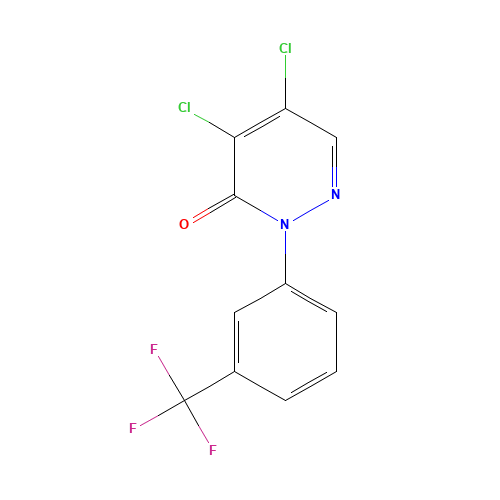 4,5-Dichloro-2-(3-trifluoromethylphenyl)-3(2H)pyridazinone (CAS: 26806-47-3) - Chemical Structure and Molecular Formula 