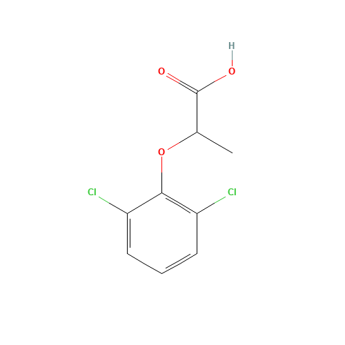 2-(2,6-Dichlorophenoxy)propionic Acid (CAS: 25140-90-3) - Chemical Structure and Molecular Formula 