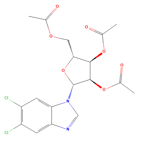5,6-Dichloropurine-1-(2,3,5-tri-O-acetyl-b-D-ribofuanosyl)-1H-benzimidazole (CAS: 443678-71-5) - Related Chemical Product