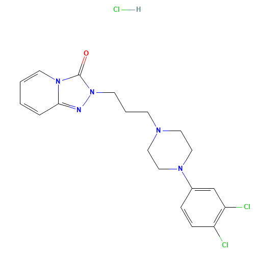 3,4-Dichloro Trazodone Hydrochloride (CAS: 1263278-79-0) - Chemical Structure and Molecular Formula 