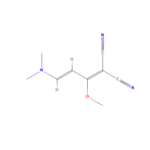 1,1-Dicyano-2-methoxy-4-dimethylamino-1,3-butadiene (CAS: 95689-38-6) - Chemical Structure and Molecular Formula 