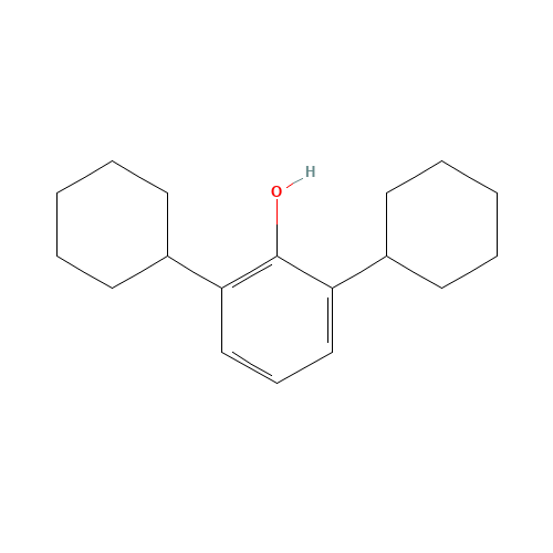 2,6-Dicyclohexylphenol (CAS: 4821-19-6) - Chemical Structure and Molecular Formula 