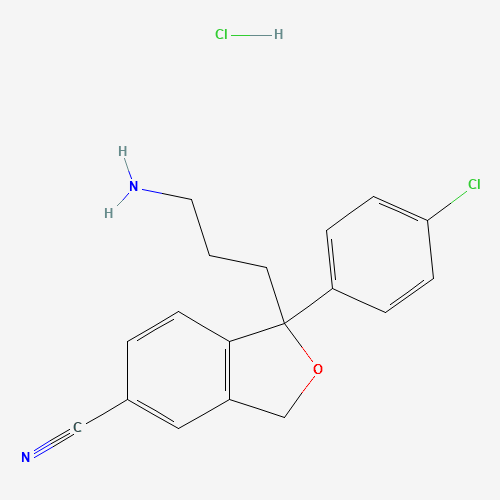 Didemethyl Chloro Citalopram Hydrochloride (CAS: 887354-48-5) - Chemical Structure and Molecular Formula 
