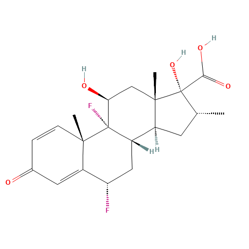 6a,9a-Difluoro-11b-,17a-dihydroxy-3-oxoandrosta-1,4-diene-17b-carboxylic Acid (CAS: 28416-82-2) - Related Chemical Product
