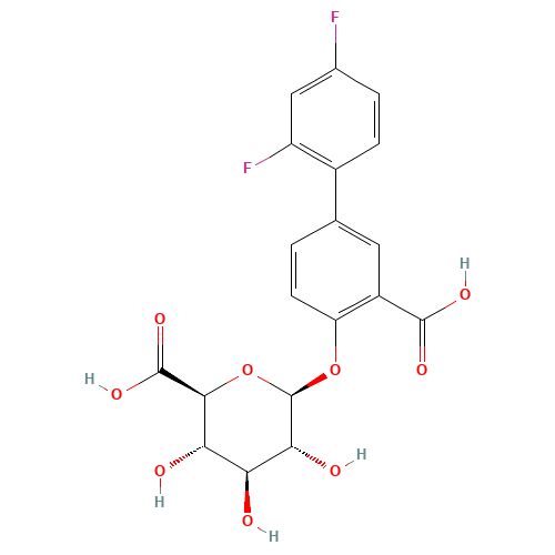 Diflunisal 1-O-b-D-Glucuronide (CAS: 58446-29-0) - Chemical Structure and Molecular Formula 