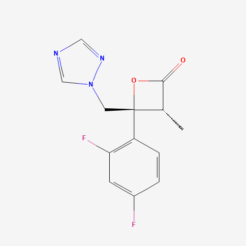 (3R,4R)-4-(2,4-Difluorophenyl)-3-methyl-4-(1H-1,2,4-triazol-1-ylmethyl)-2-oxetanone (CAS: 1165800-97-4) - Chemical Structure and Molecular Formula 
