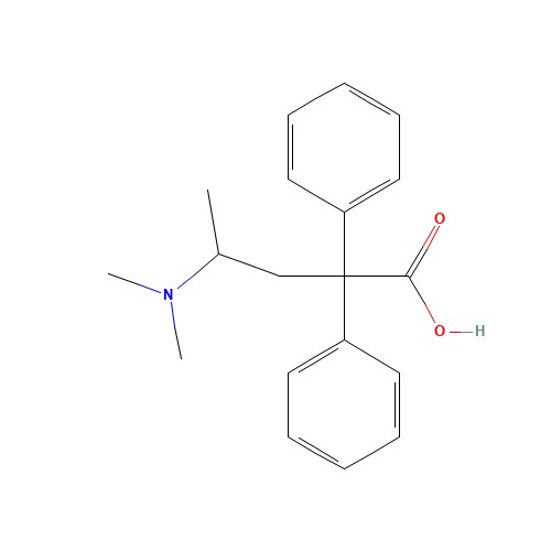 4-Dimethylamino-2,2-diphenyl Valeric Acid (CAS: 5348-94-7) - Chemical Structure and Molecular Formula 