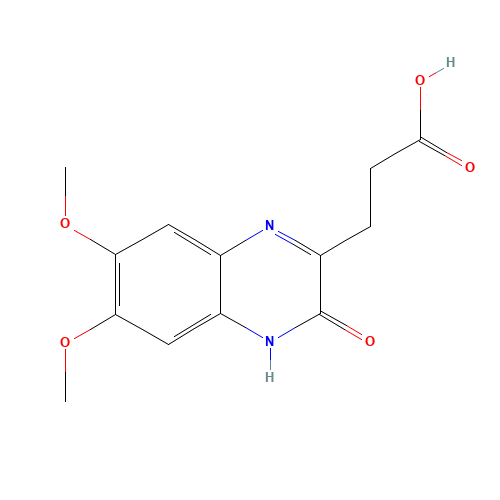 3,4-Dihydro-6,7-dimethoxy-3-oxo-2-quinoxalinepropanoic Acid (CAS: 99208-26-1) - Chemical Structure and Molecular Formula 